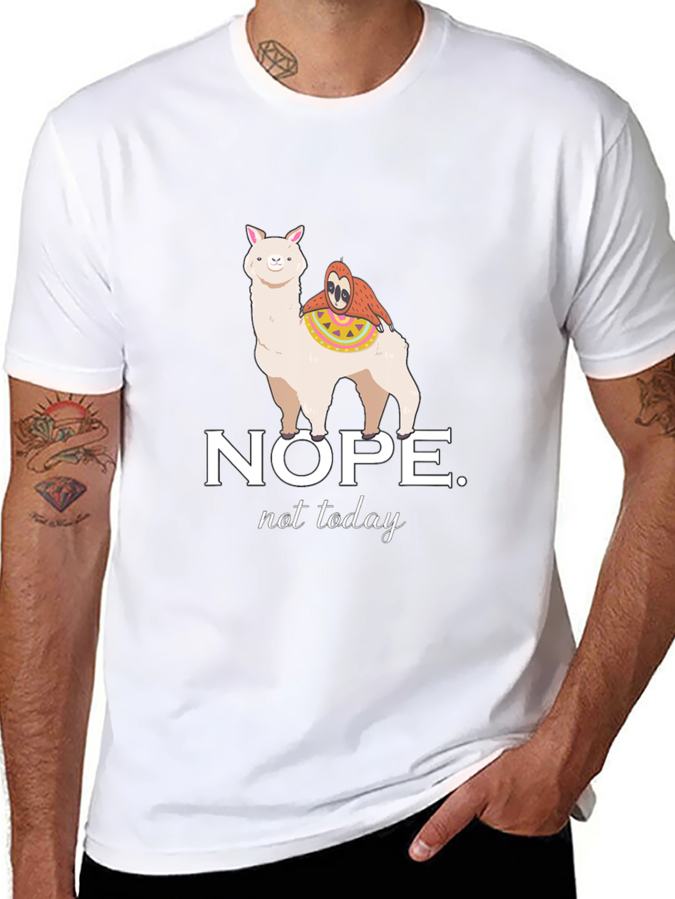 Nope Not Today T-Shirt - Llama Sloth Tee