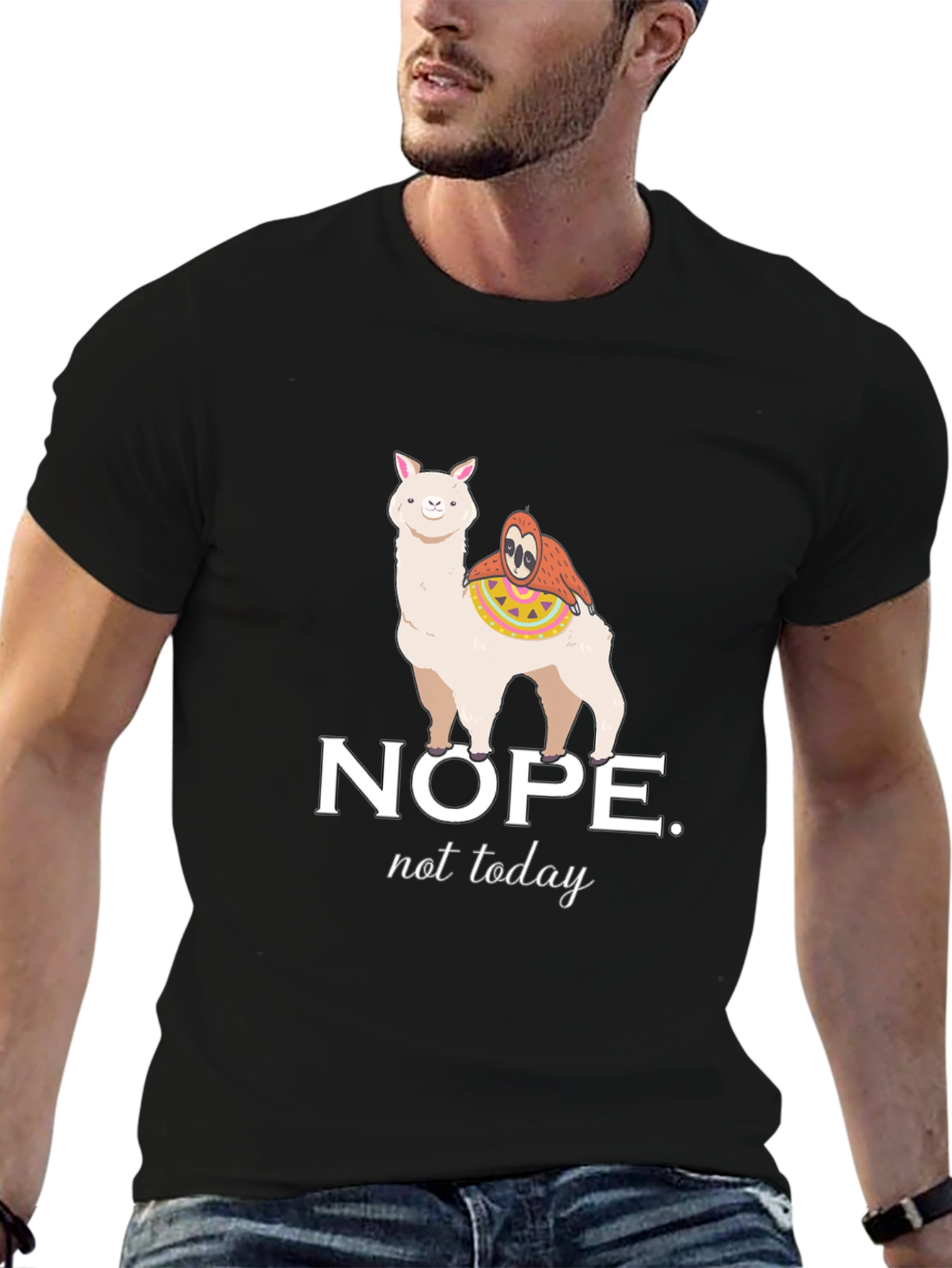 Nope Not Today T-Shirt - Llama Sloth Tee