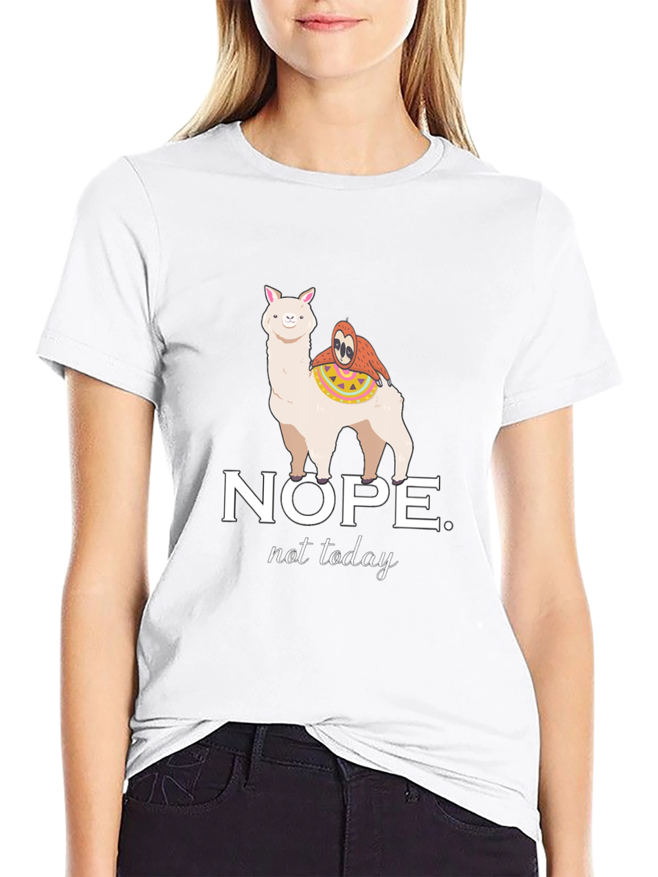 Nope Not Today T-Shirt - Llama Sloth Tee