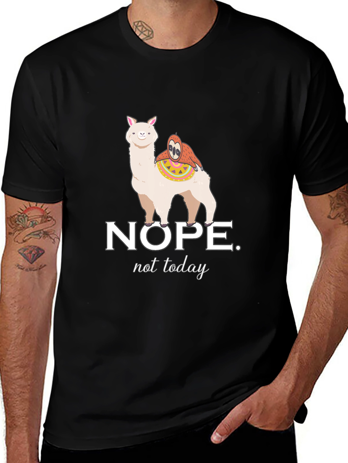 Nope Not Today T-Shirt - Llama Sloth Tee