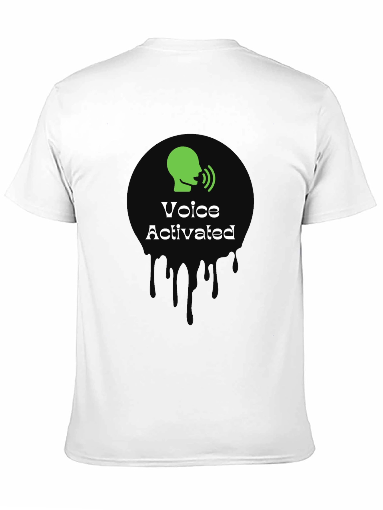 Voice Activated Graphic T-Shirt - Black Crew Neck