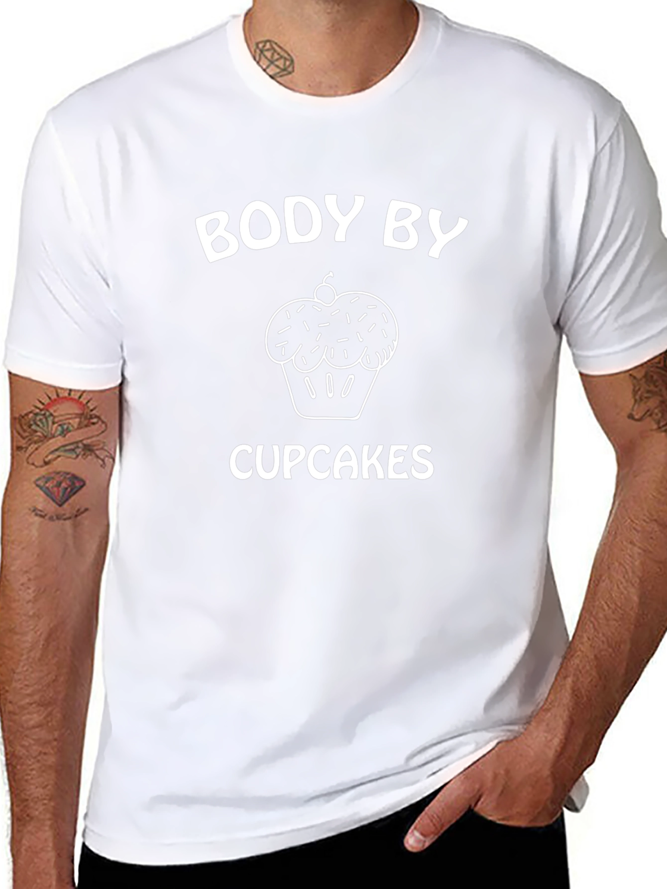 Body By Cupcakes T-Shirt - Funny Dessert Tee