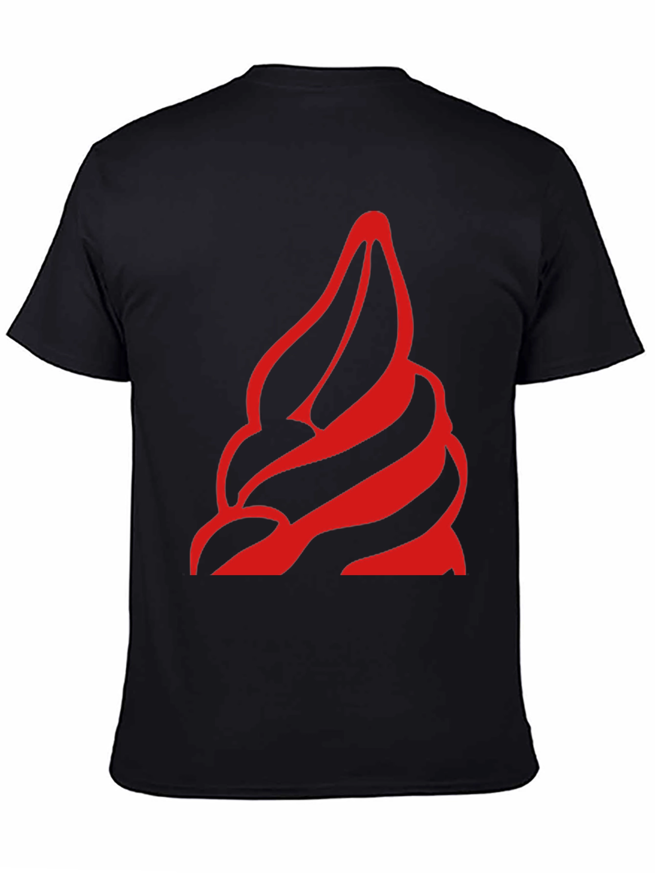 Bold Red Swirl Graphic Black T-Shirt