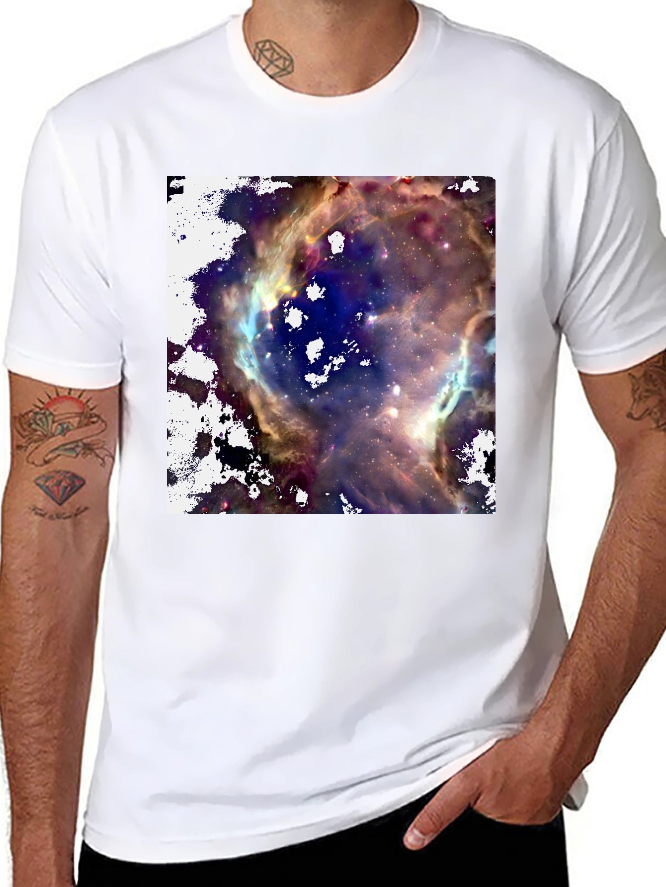 Nebula Print Black T-Shirt