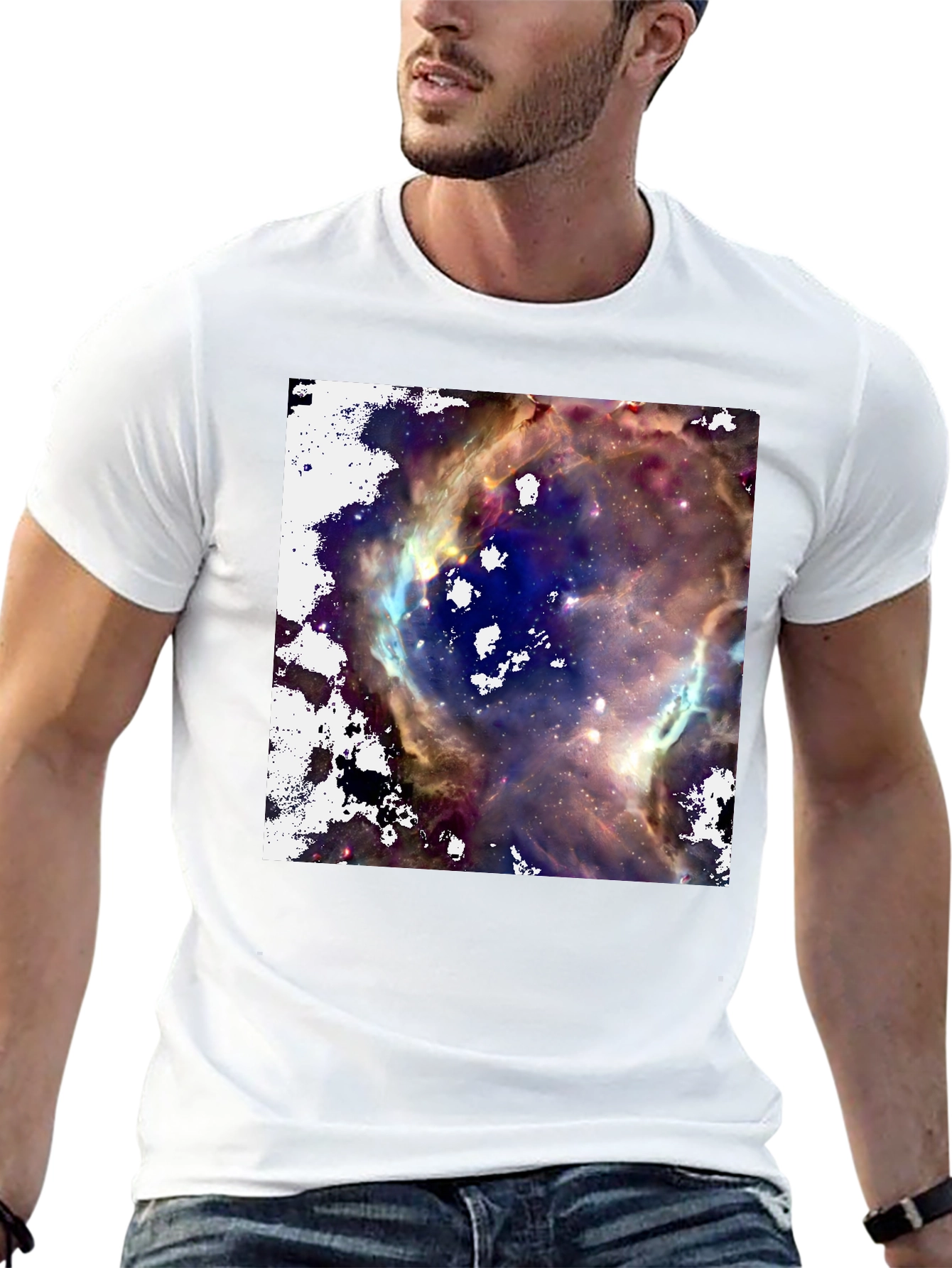Nebula Print Black T-Shirt