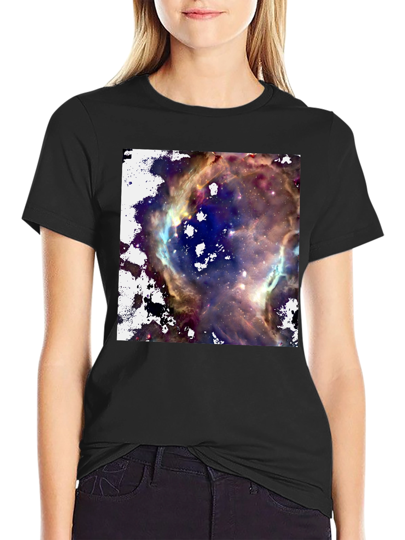 Nebula Print Black T-Shirt