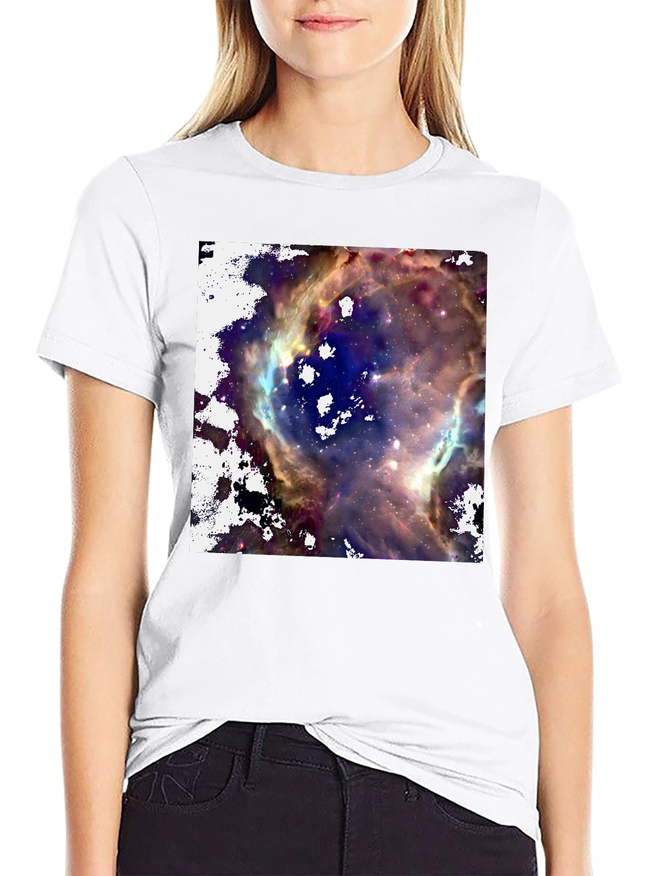 Nebula Print Black T-Shirt