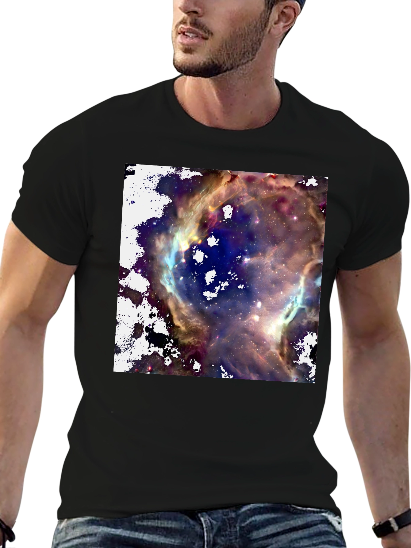 Nebula Print Black T-Shirt