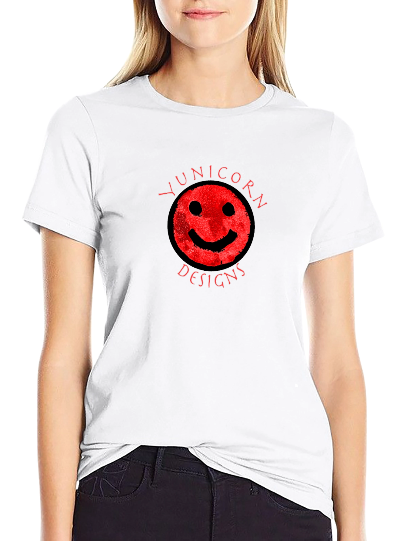 Yunicorn Designs Smiley Face Graphic Tee