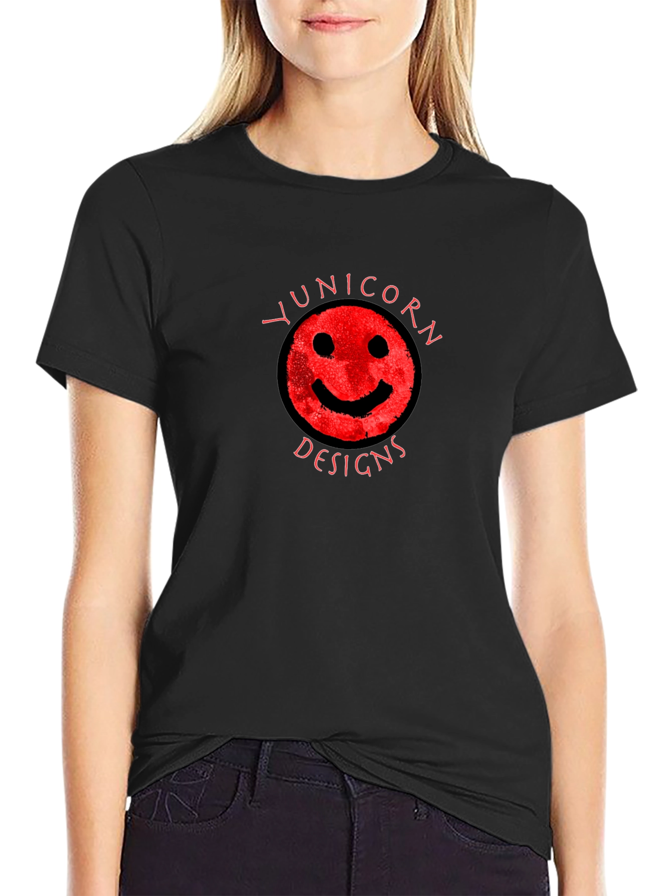 Yunicorn Designs Smiley Face Graphic Tee