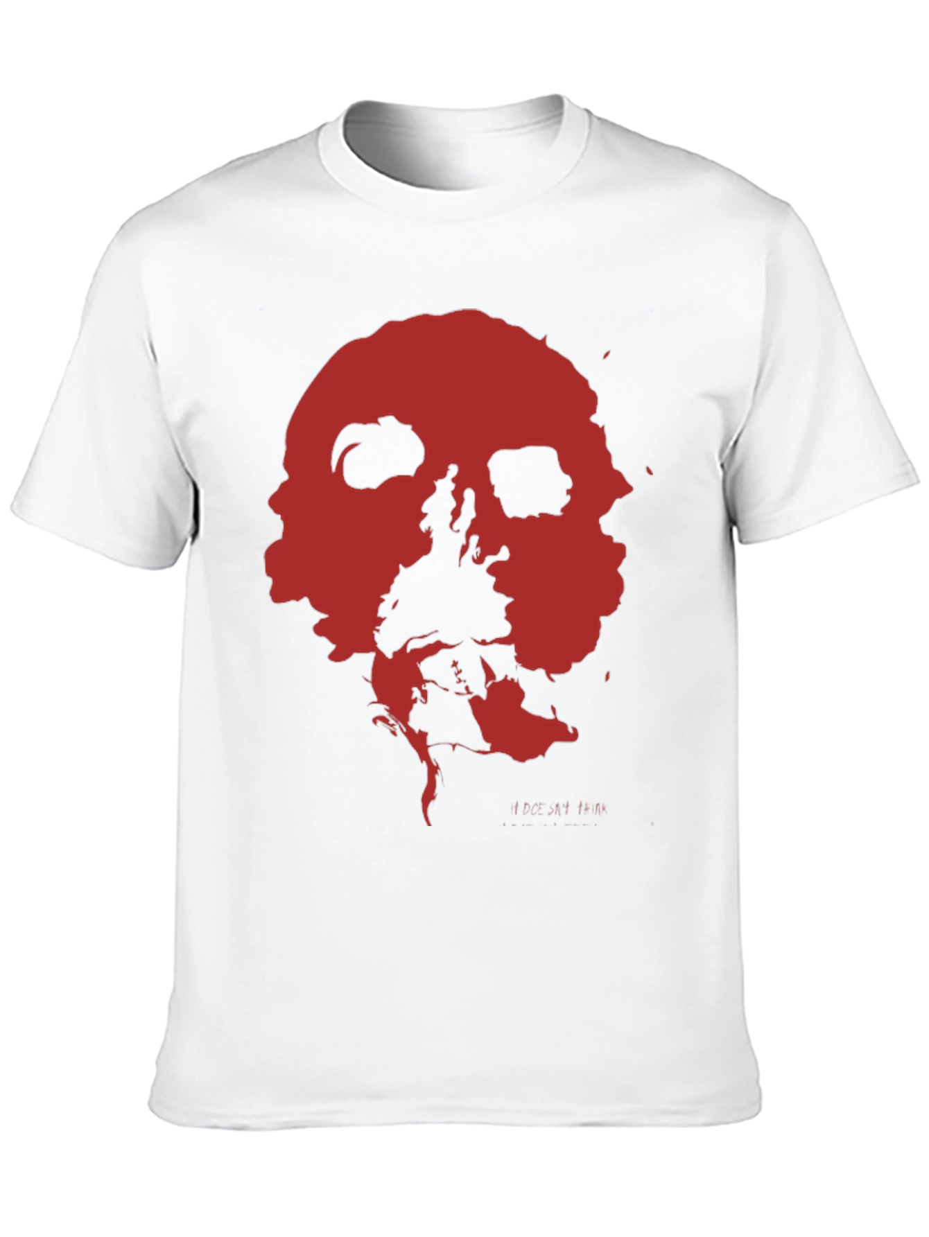 Abstract Red Skull Graphic Print Black T-Shirt