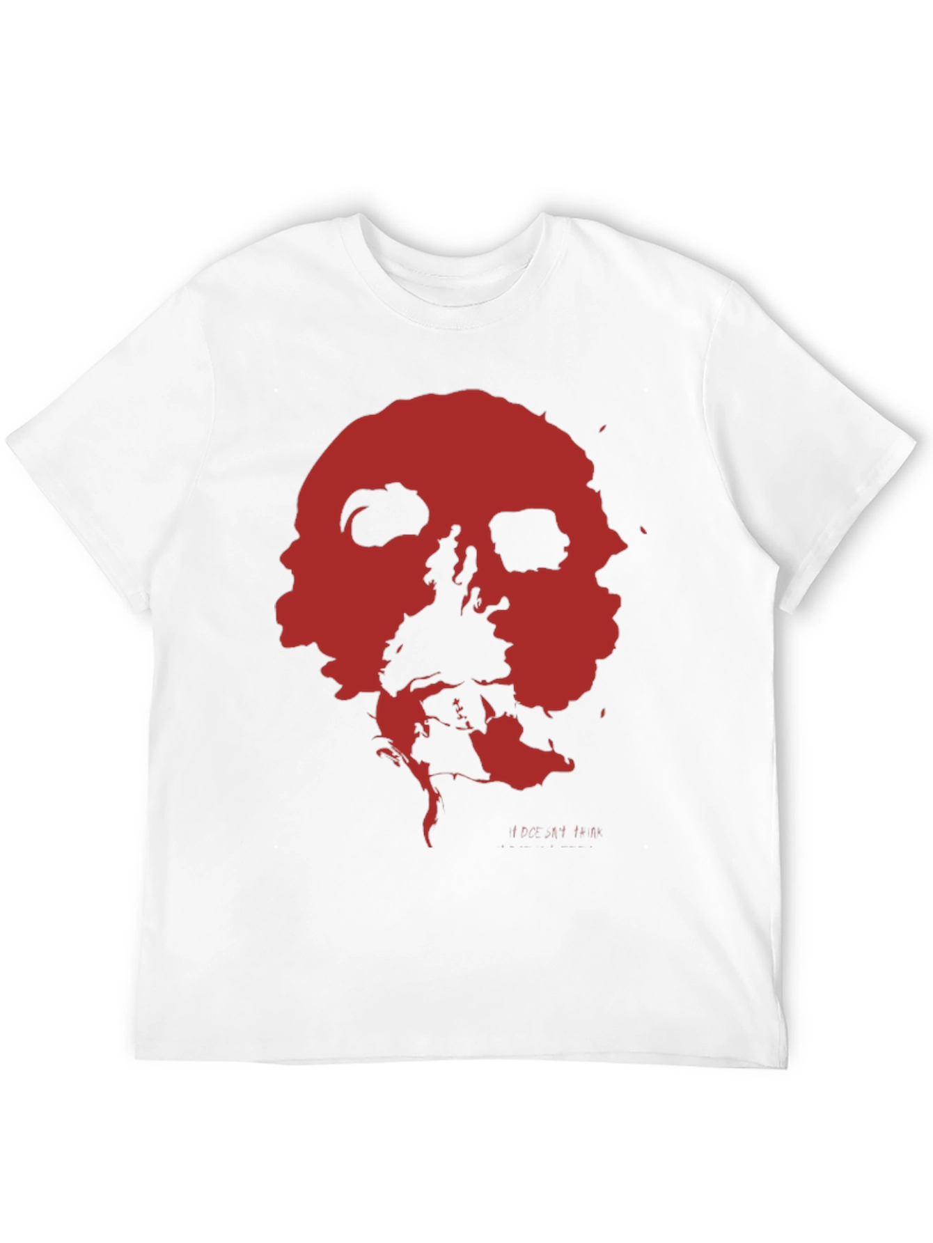 Abstract Red Skull Graphic Print Black T-Shirt