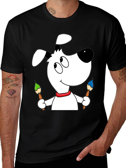 Cartoon Dog Artist T-Shirt - Fun & Unique Design