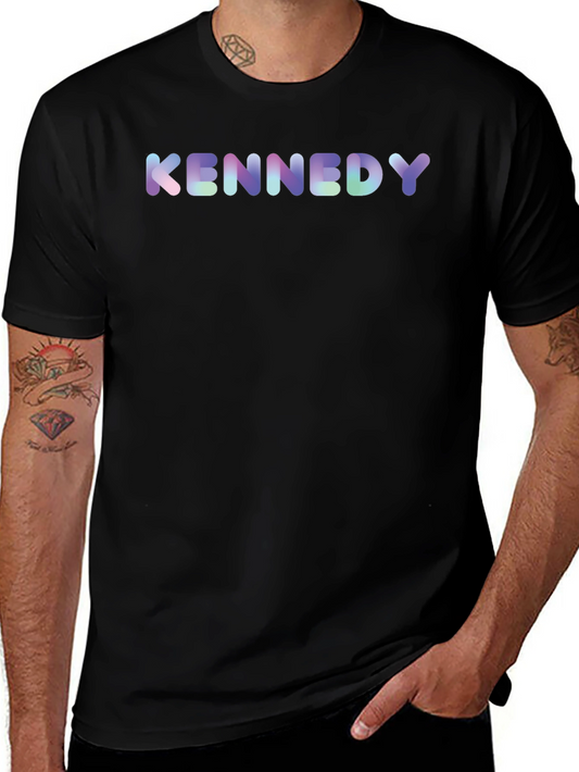 Kennedy Black T-Shirt - Colorful Text Design