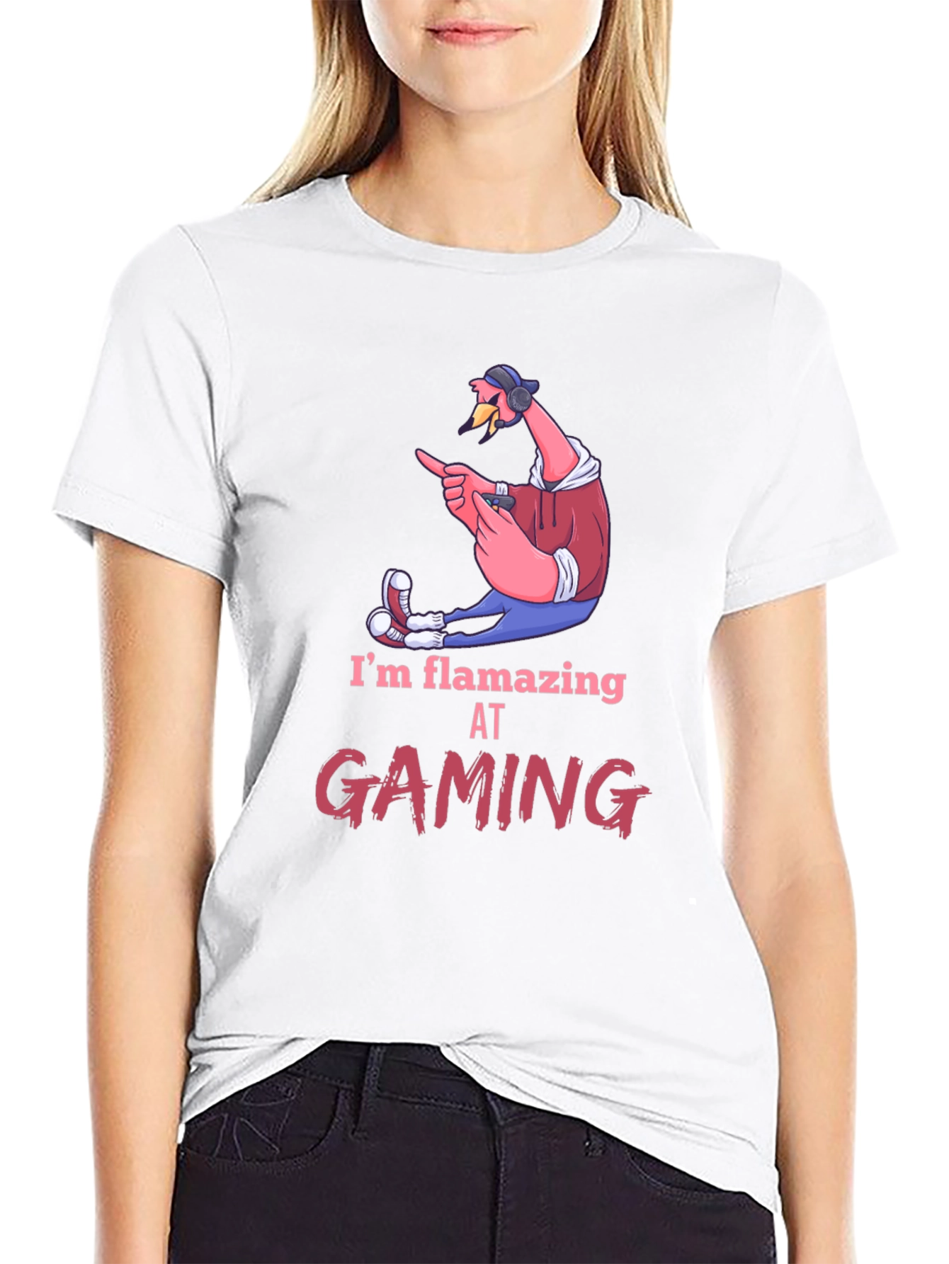 Flamazing Gaming Tee: Flamingo Gamer T-Shirt