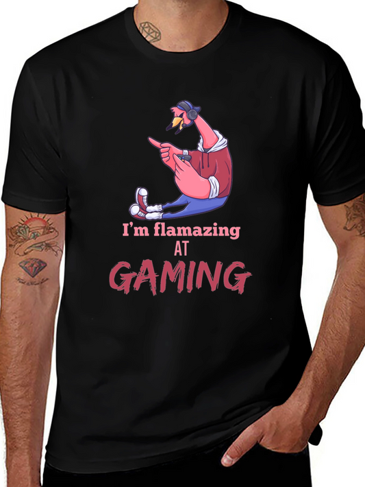 Flamazing Gaming Tee: Flamingo Gamer T-Shirt