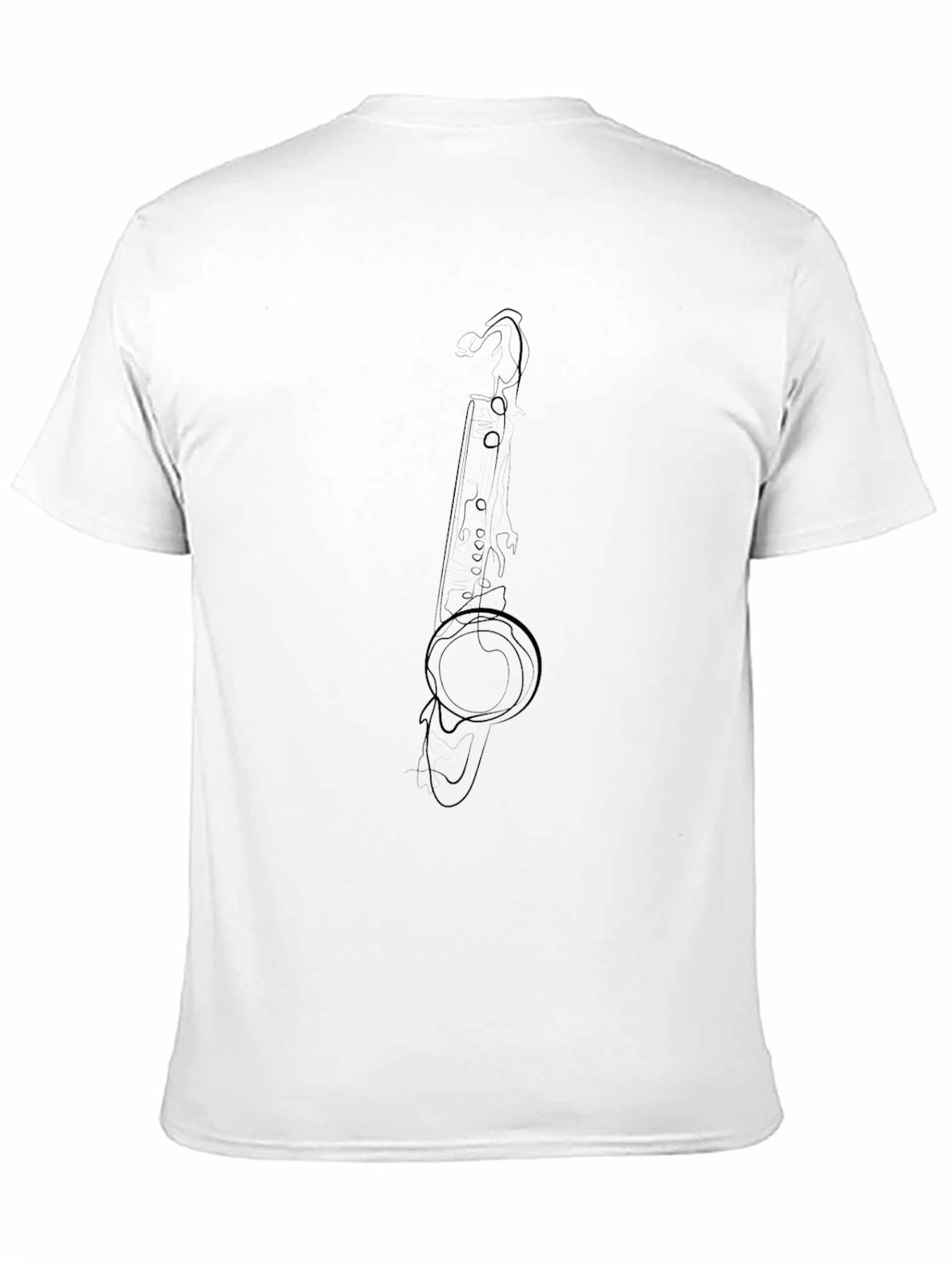 Saxophone Line Art Black T-Shirt - Musicians Tee