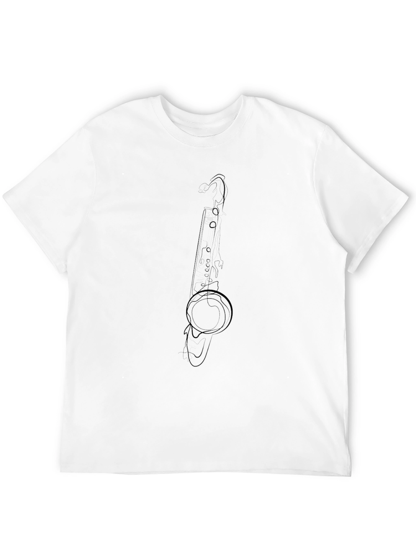 Saxophone Line Art Black T-Shirt - Musicians Tee