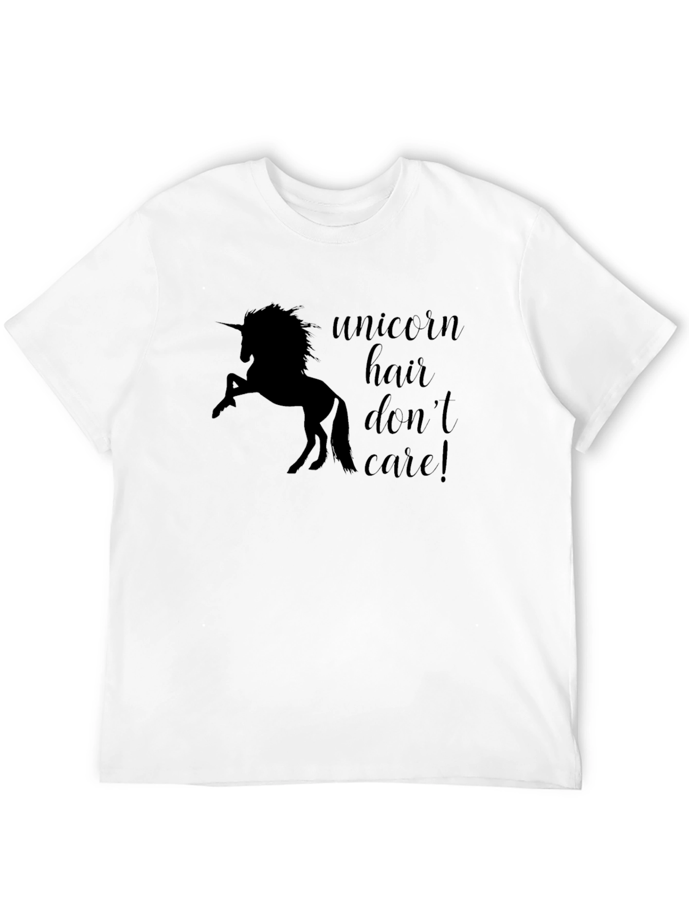 Unicorn Hair Dont Care! Black T-Shirt