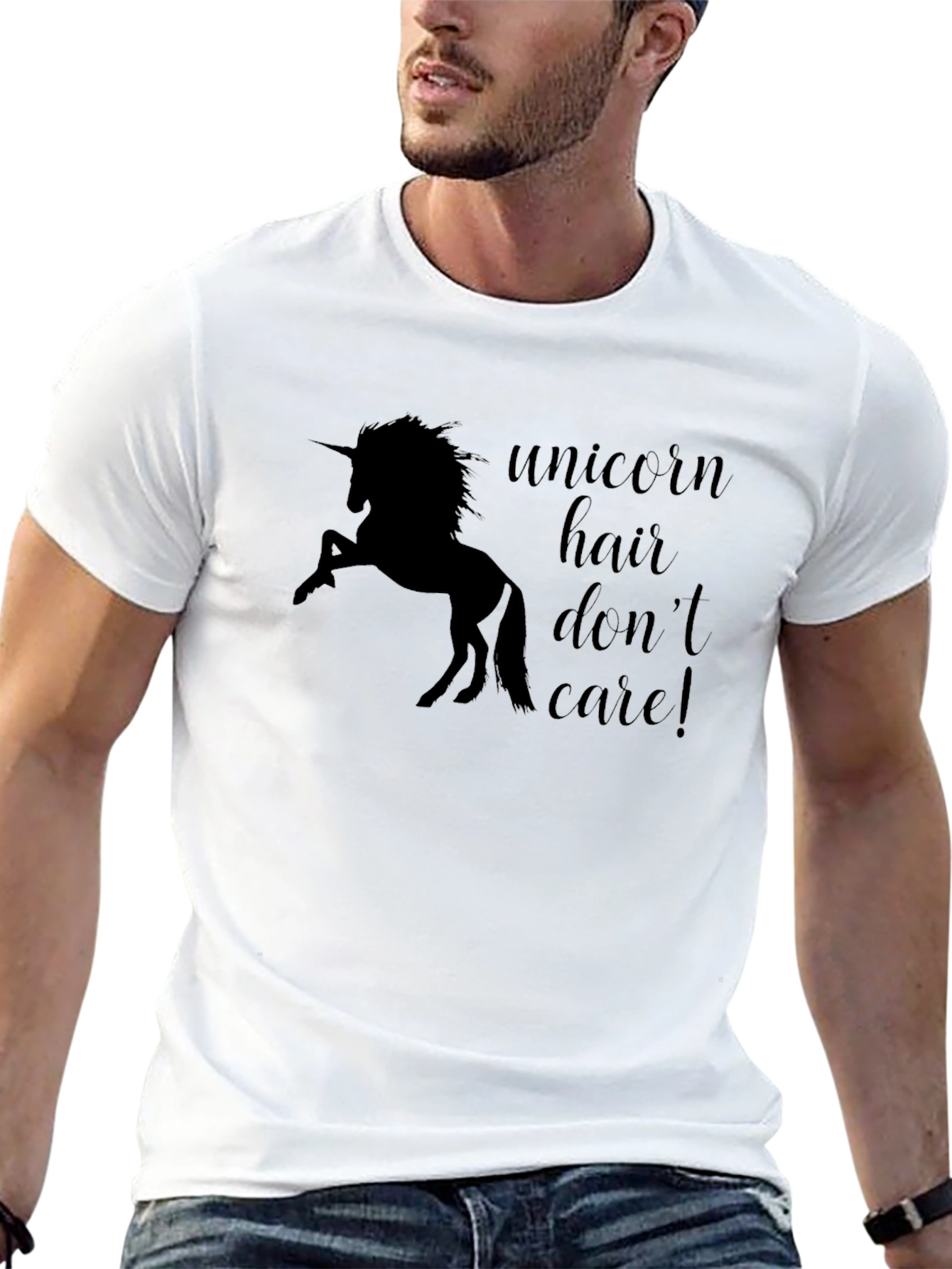Unicorn Hair Dont Care! Black T-Shirt