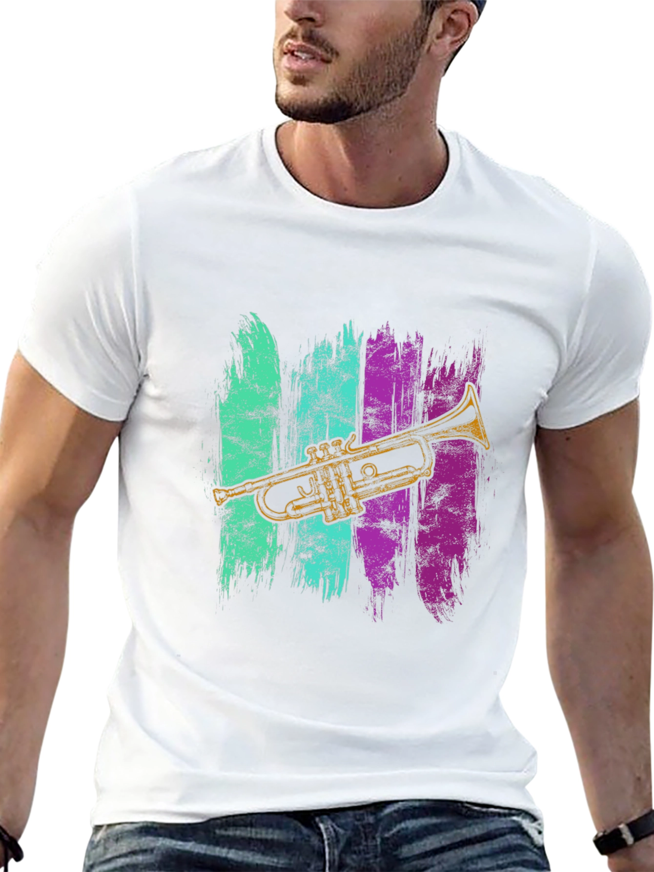 Trumpet Graphic Tee - Retro Musical Style