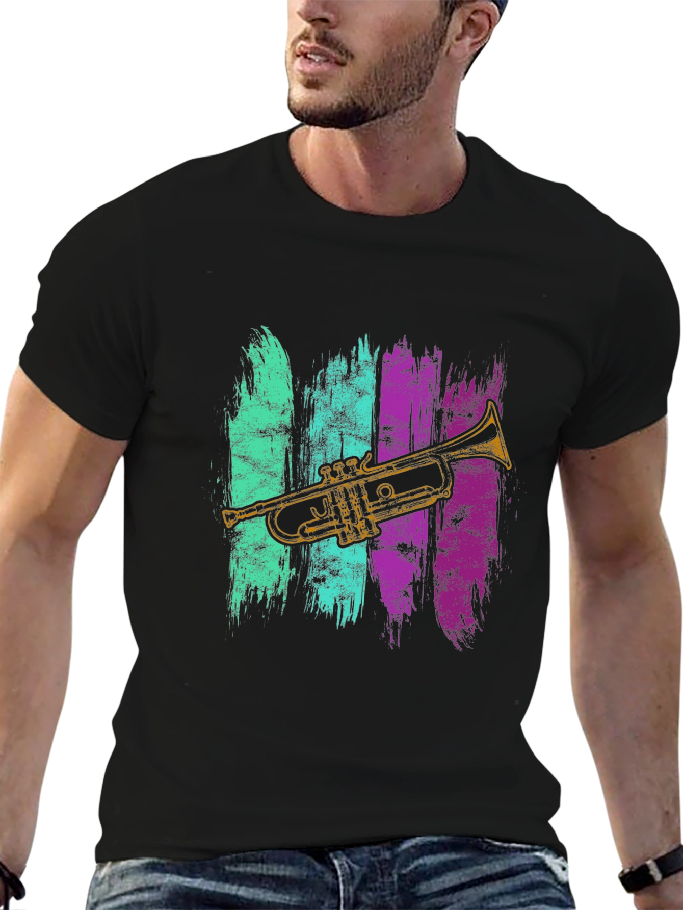 Trumpet Graphic Tee - Retro Musical Style