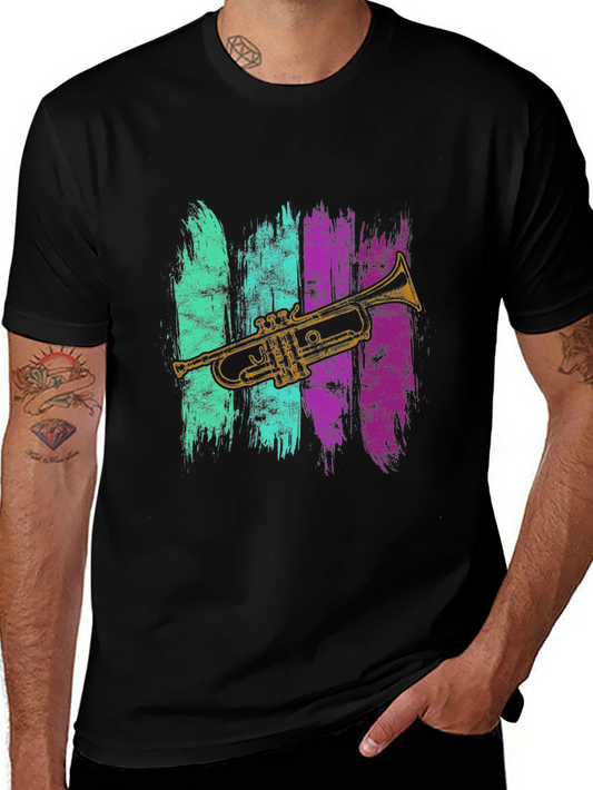 Trumpet Graphic Tee - Retro Musical Style