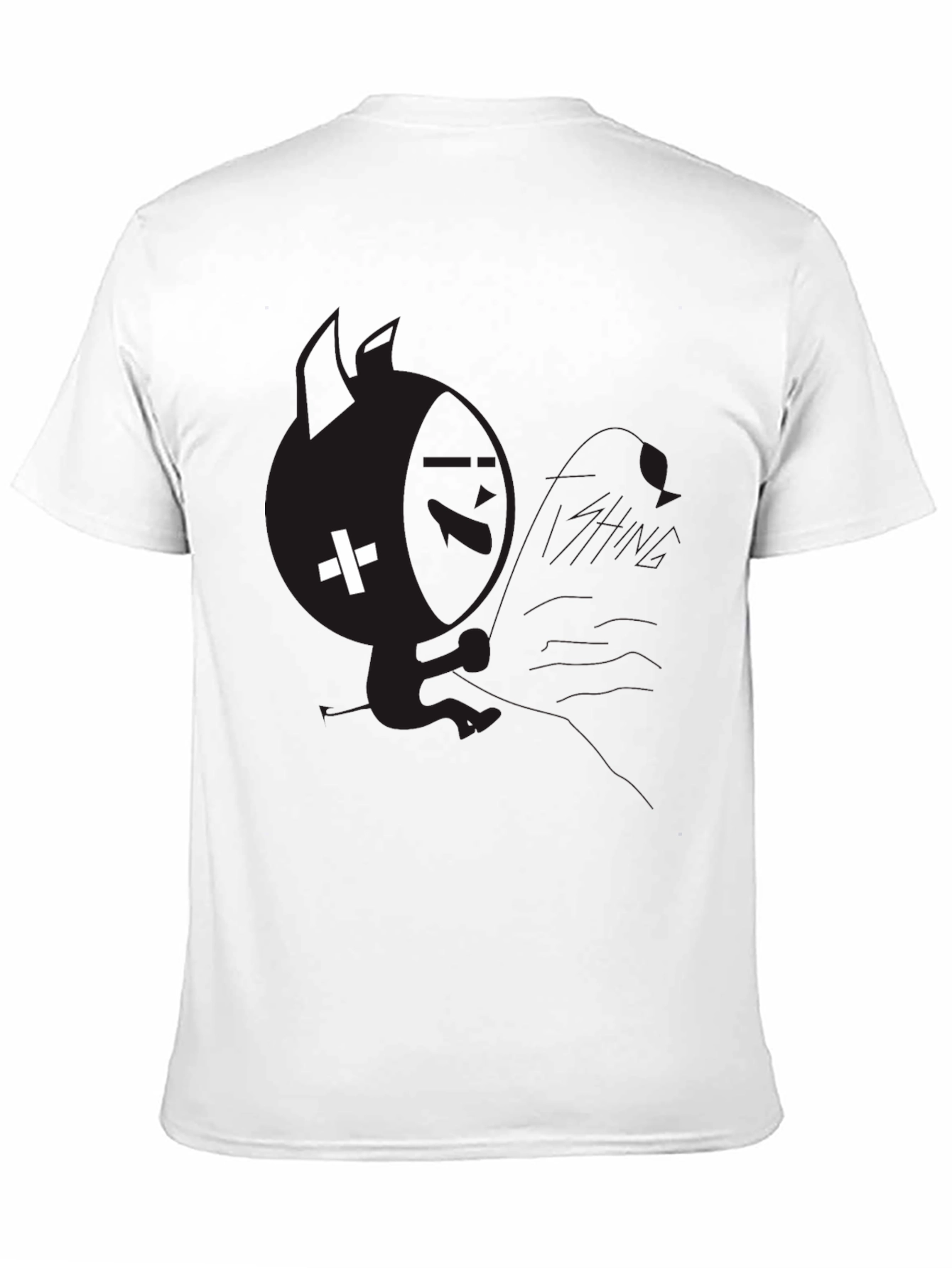 Mens Black Graphic T-Shirt with White Plus Design