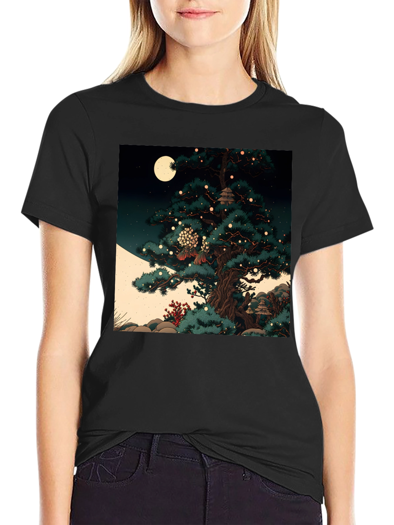 Artistic Japanese Tree Graphic Tee