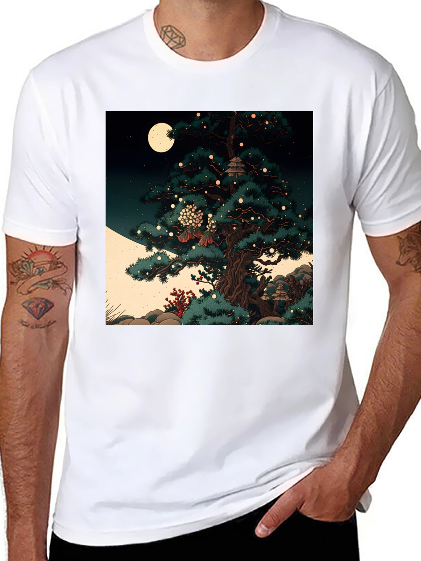 Artistic Japanese Tree Graphic Tee