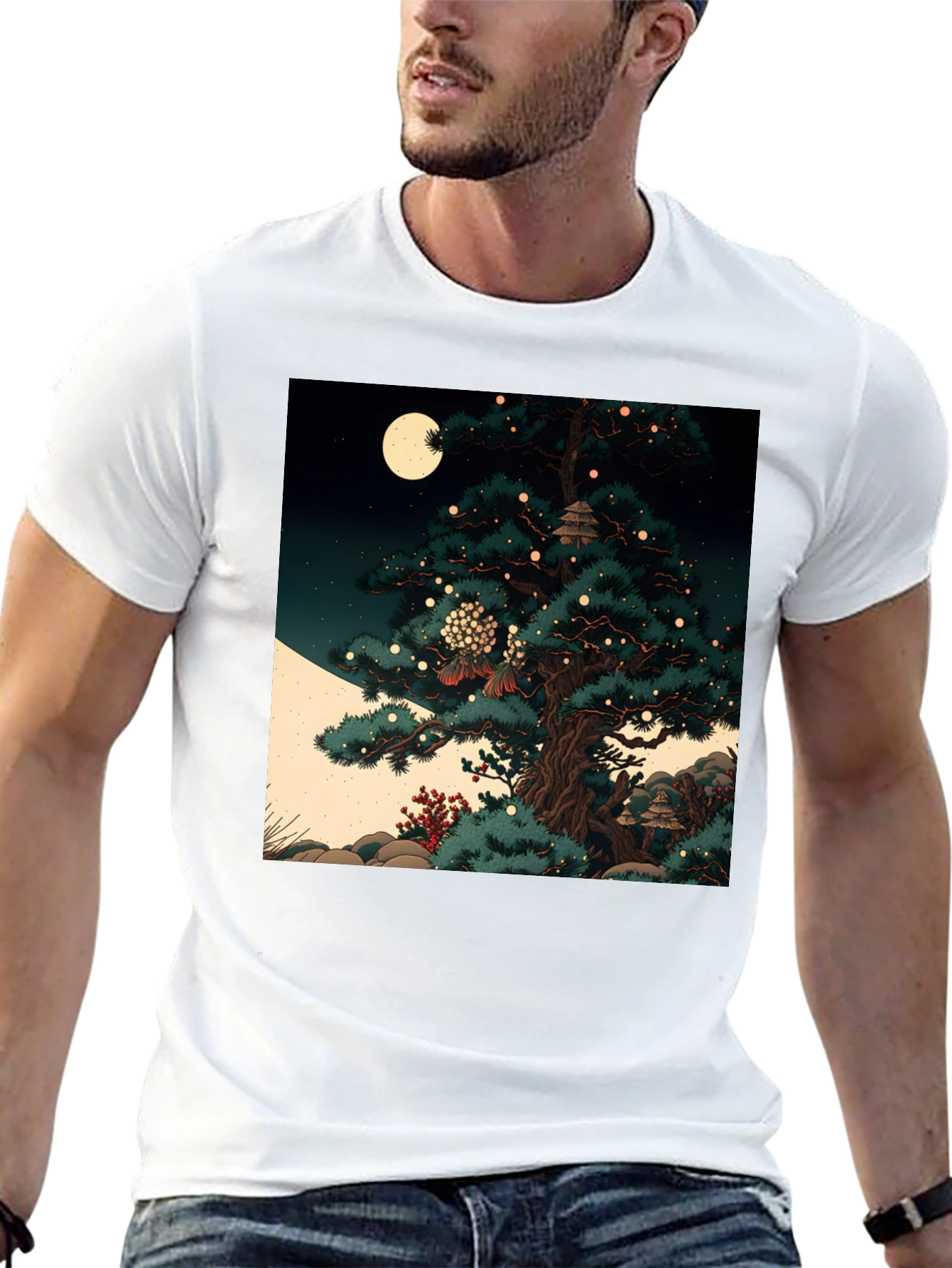 Artistic Japanese Tree Graphic Tee