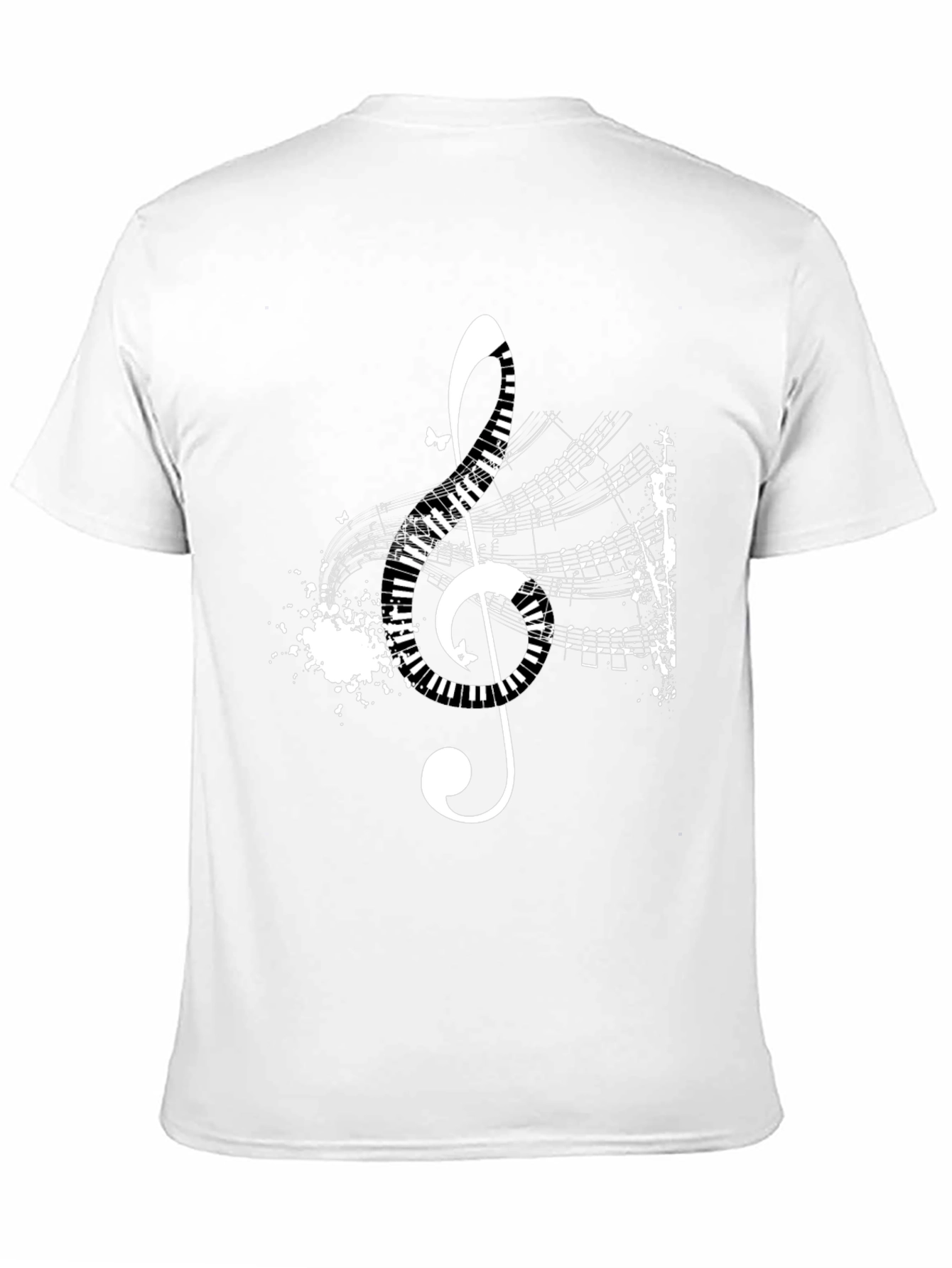Musical Treble Clef Graphic Black T-Shirt