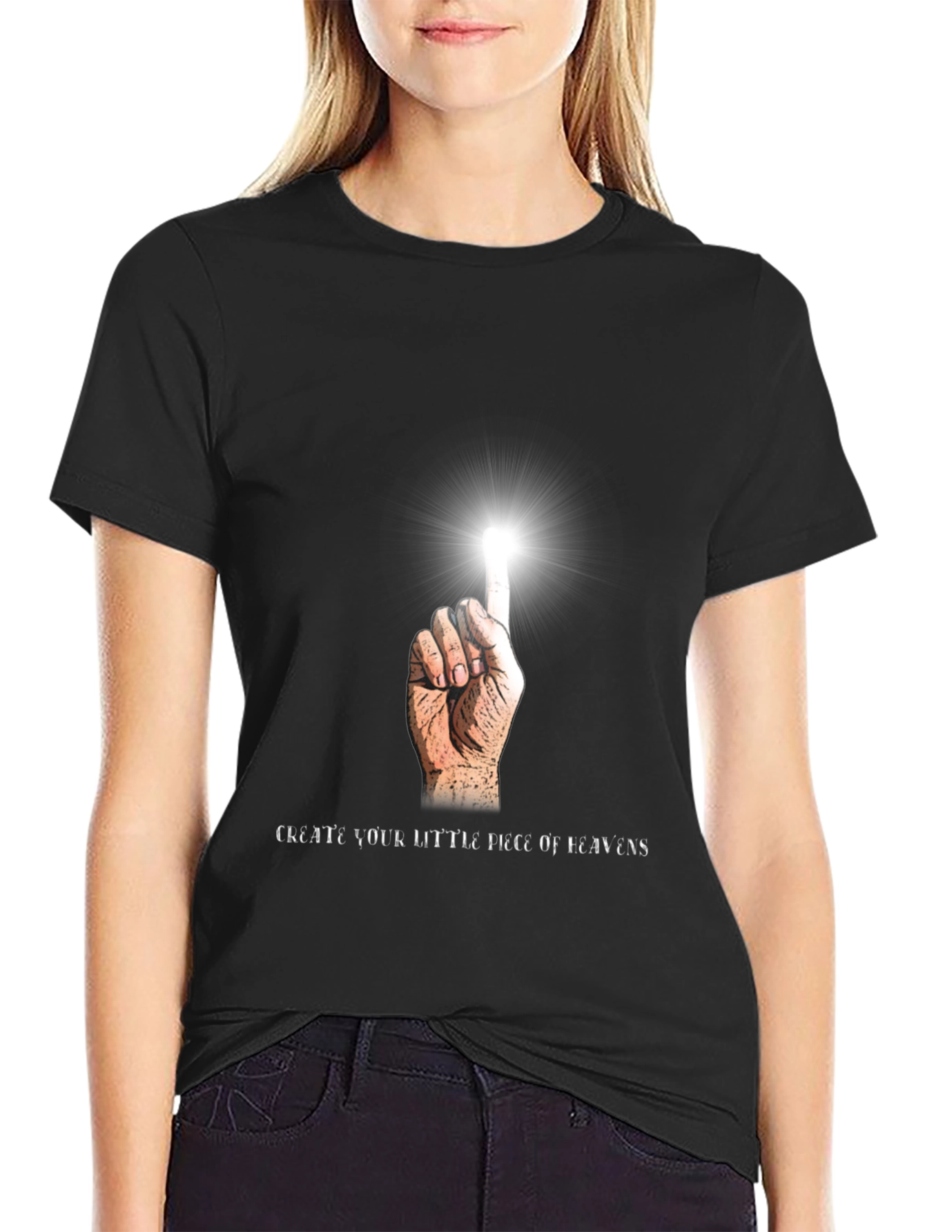 Create Your Heaven Black Graphic Tee
