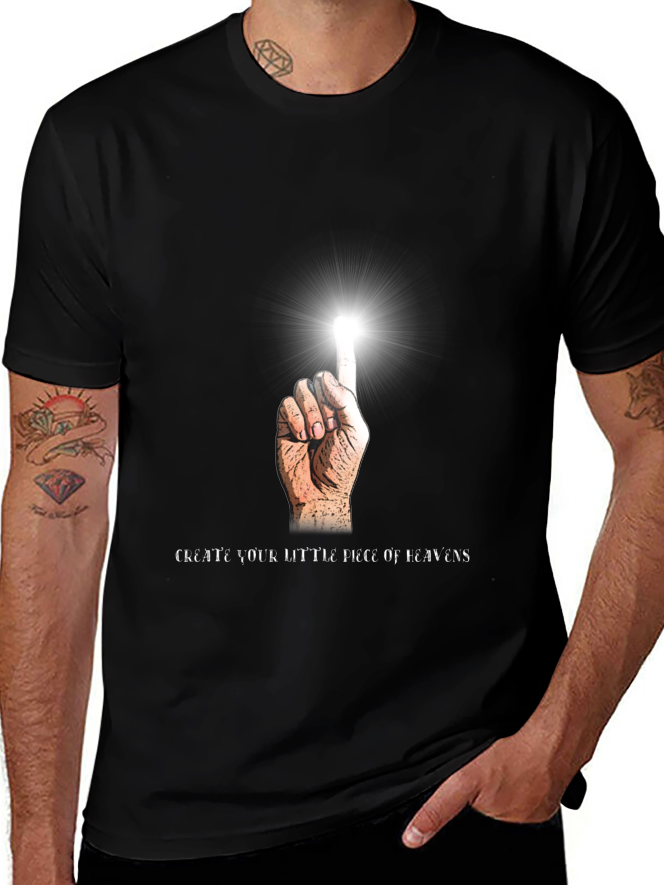 Create Your Heaven Black Graphic Tee