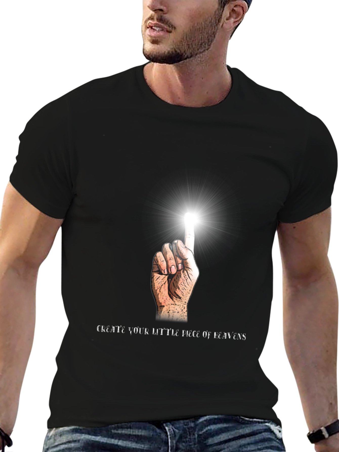 Create Your Heaven Black Graphic Tee
