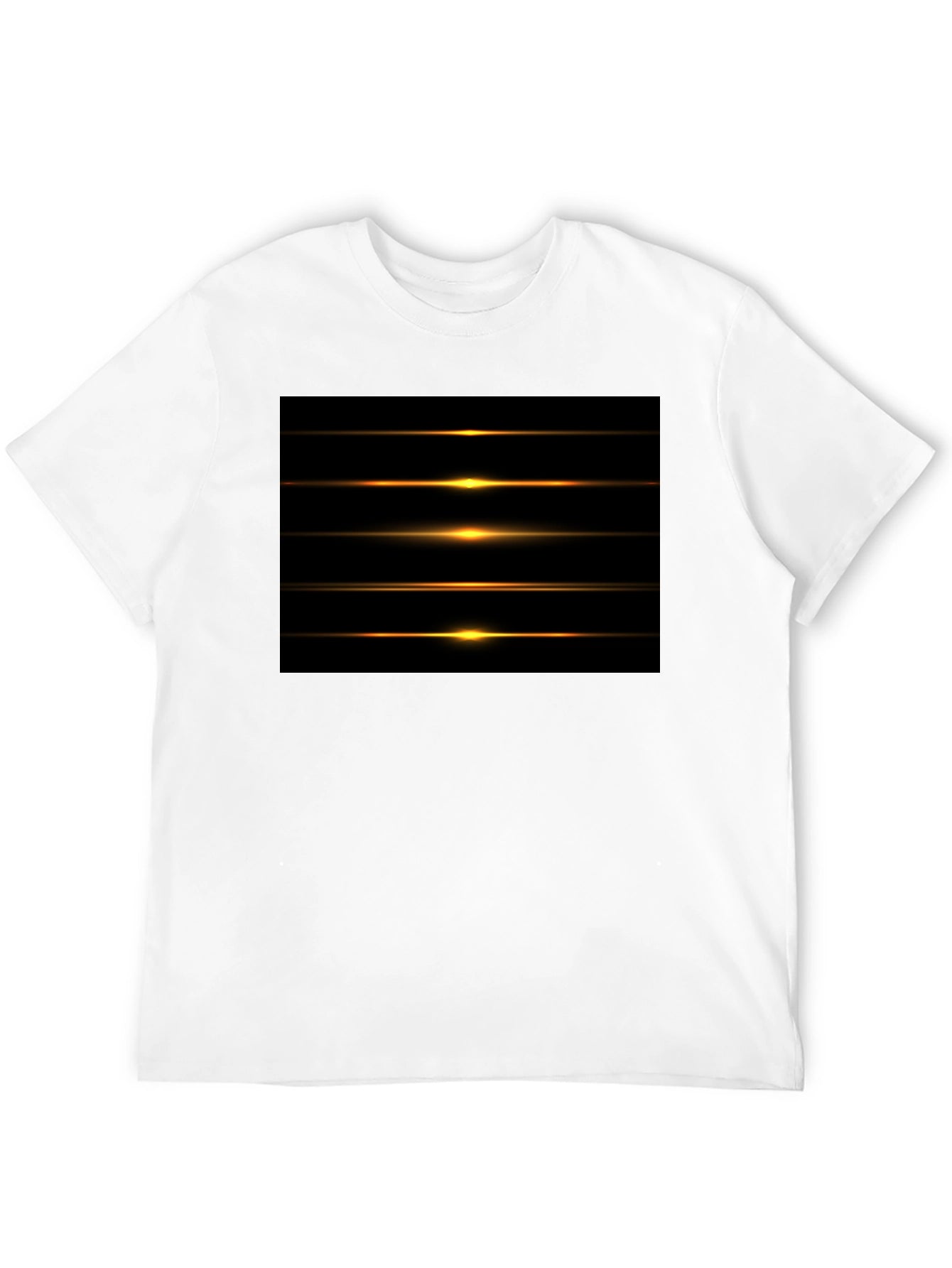Mens Black Graphic Tee - Light Streak Design