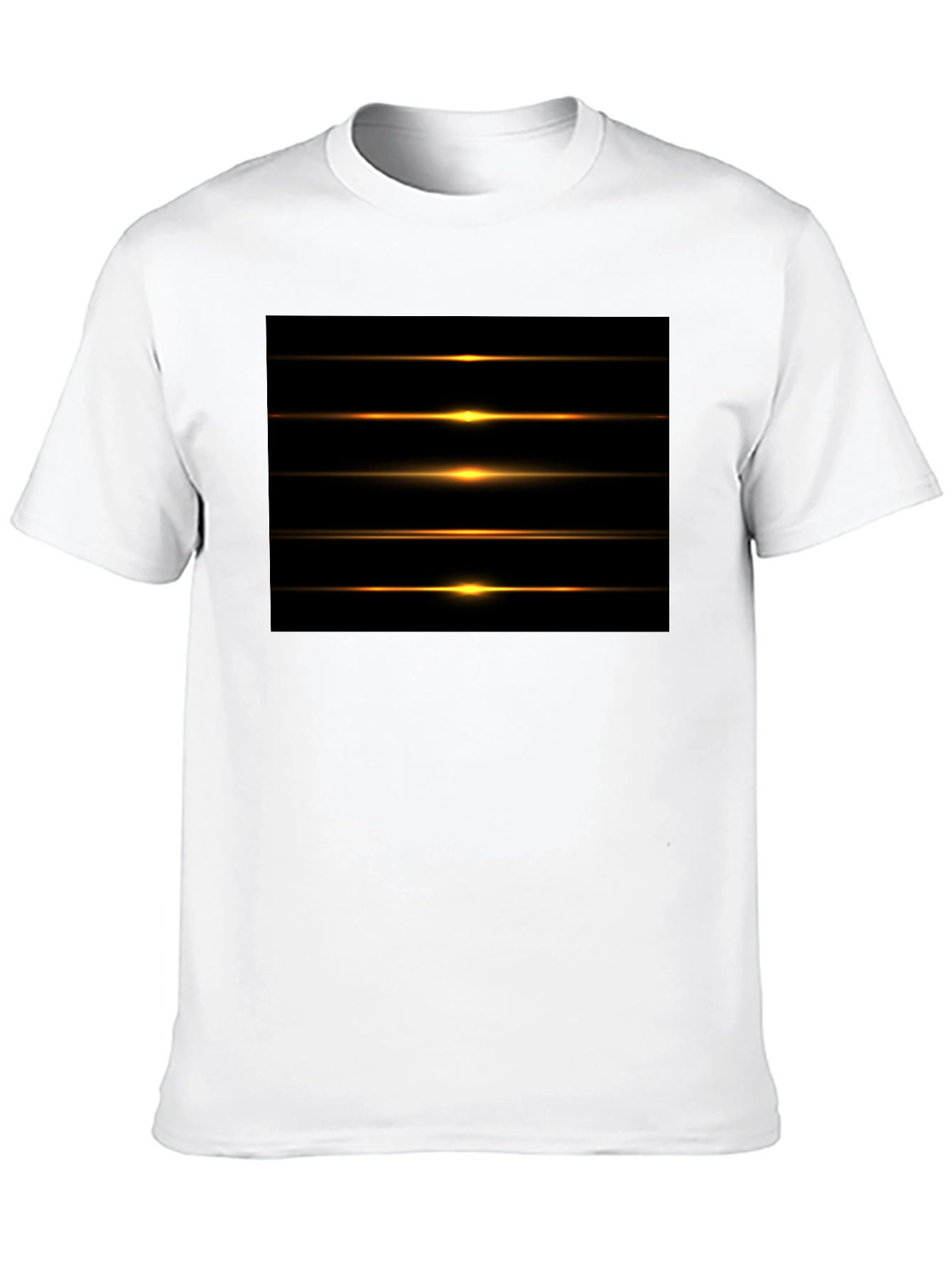 Mens Black Graphic Tee - Light Streak Design