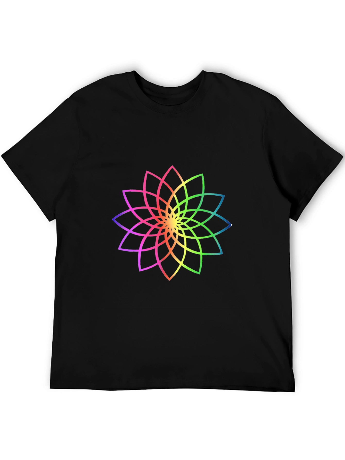 Rainbow Lotus Black T-Shirt