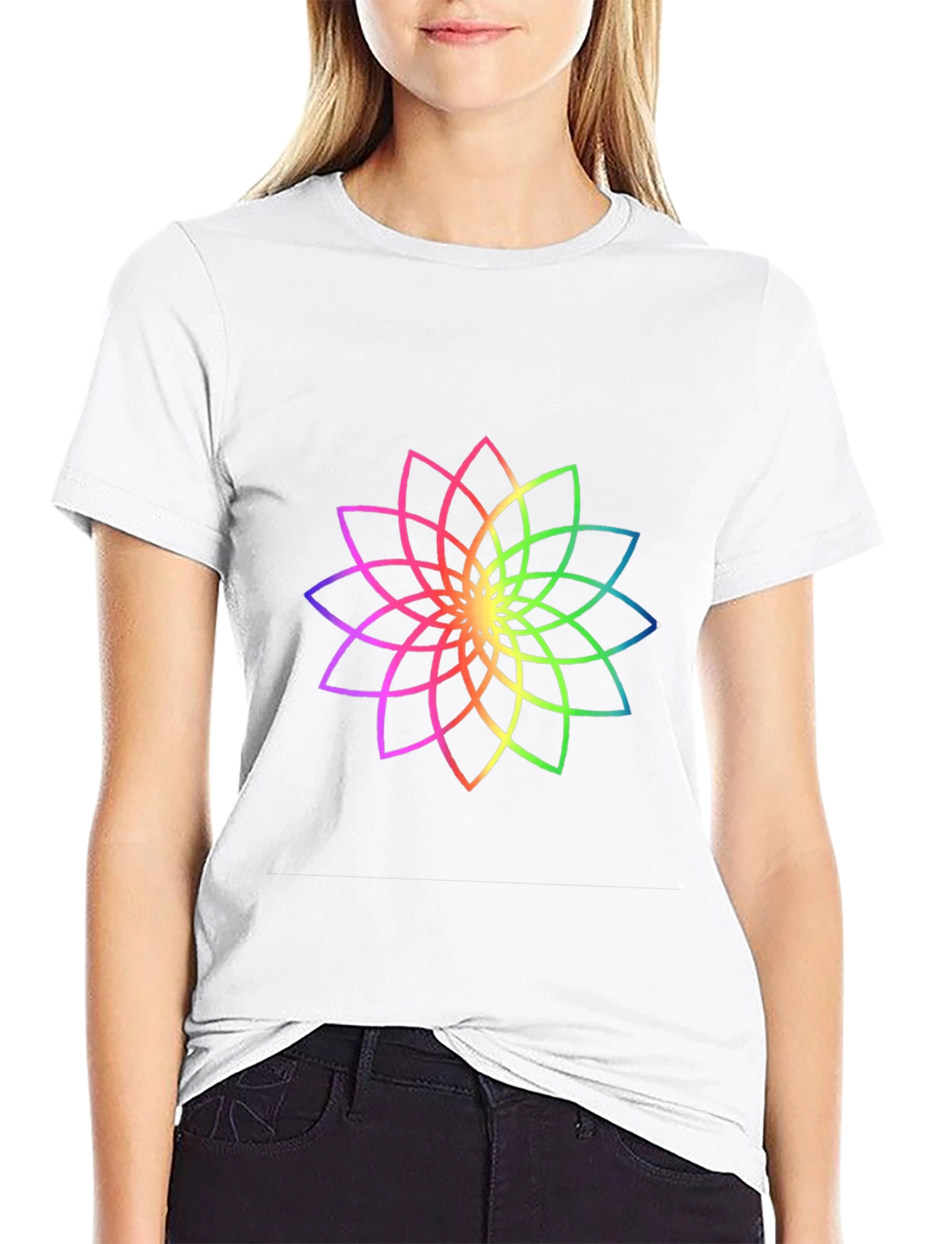 Rainbow Lotus Black T-Shirt
