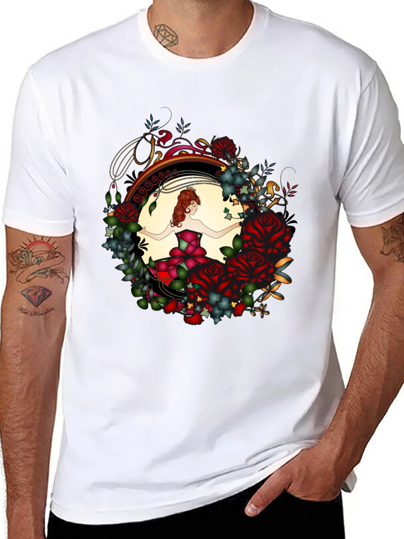 Floral Dancer Graphic Black T-Shirt