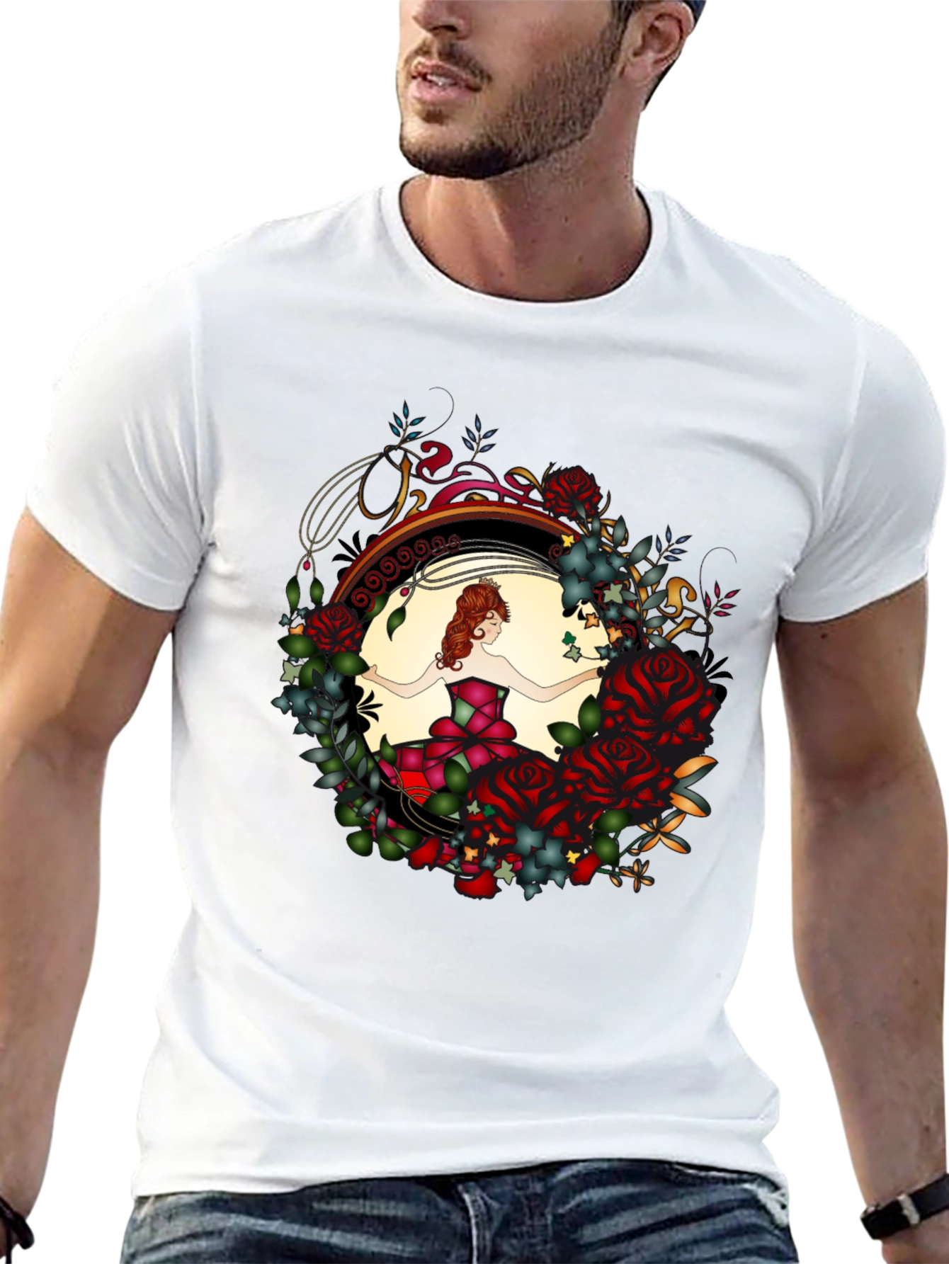 Floral Dancer Graphic Black T-Shirt