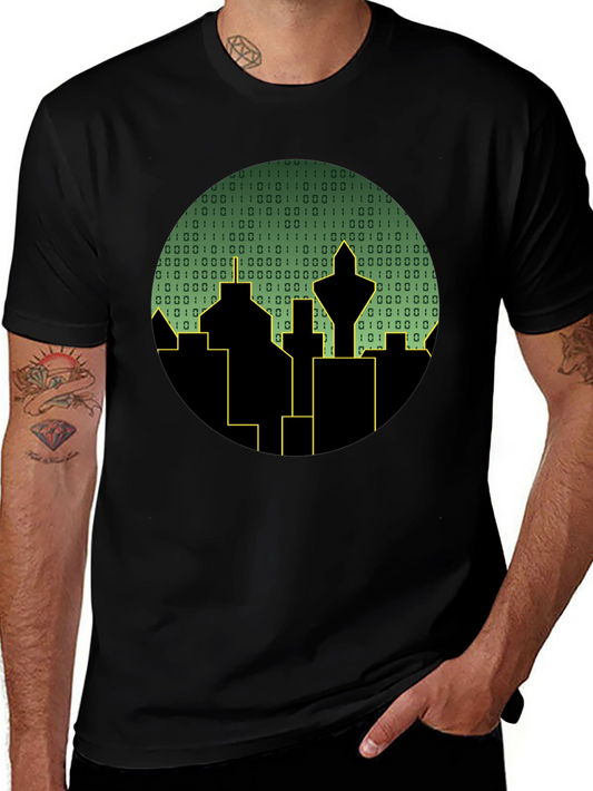 Tech City T-Shirt - Binary Skyline
