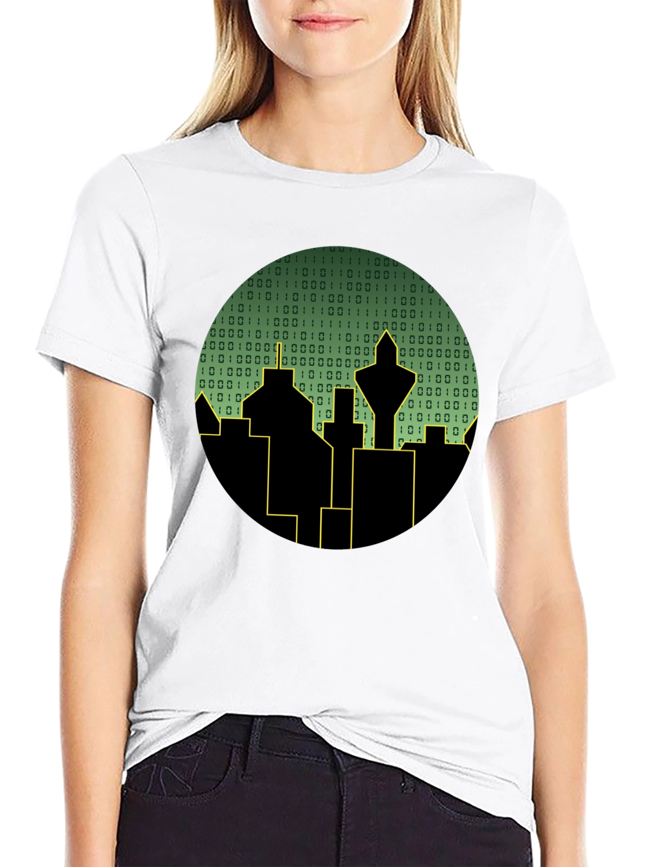 Tech City T-Shirt - Binary Skyline