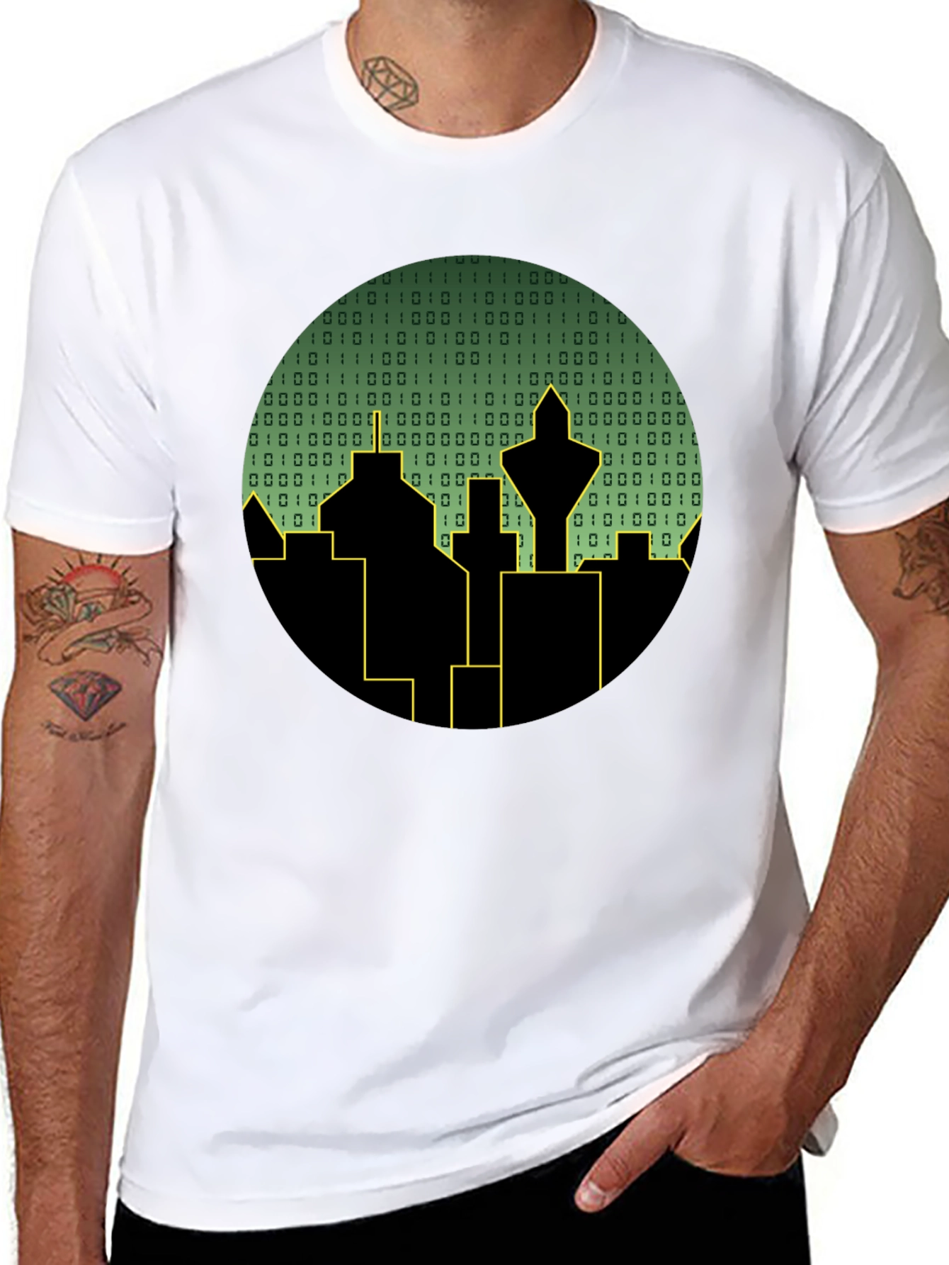 Tech City T-Shirt - Binary Skyline