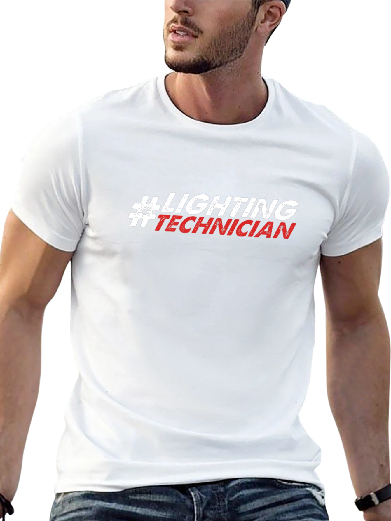 Lighting Technician T-Shirt - Black Crew Neck Tee