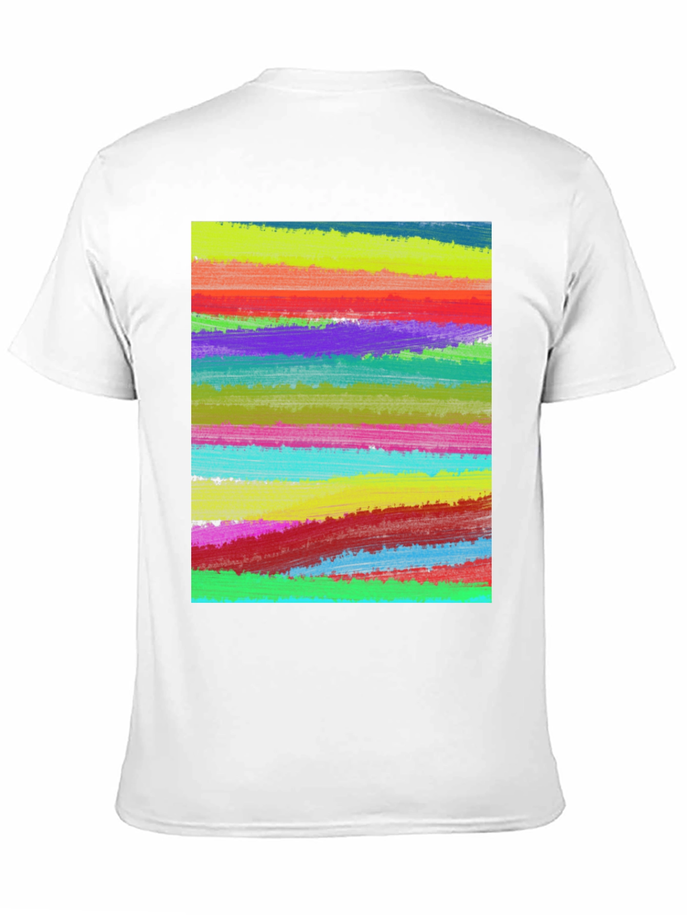 Abstract Painted Stripes Mens Black T-Shirt