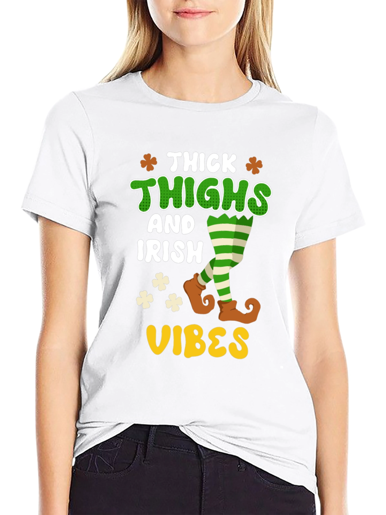 Thick Thighs Irish Vibes Graphic T-Shirt
