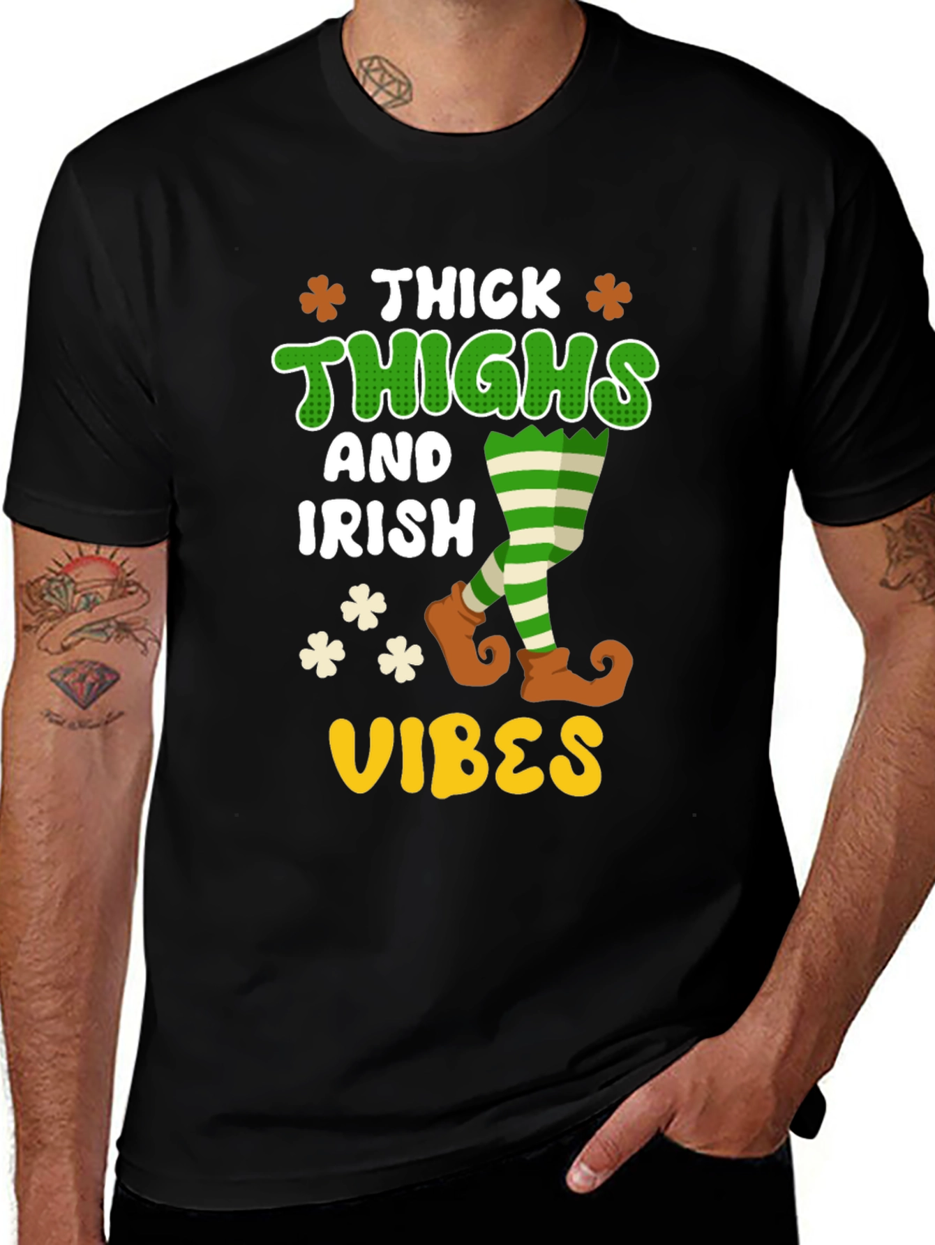 Thick Thighs Irish Vibes Graphic T-Shirt