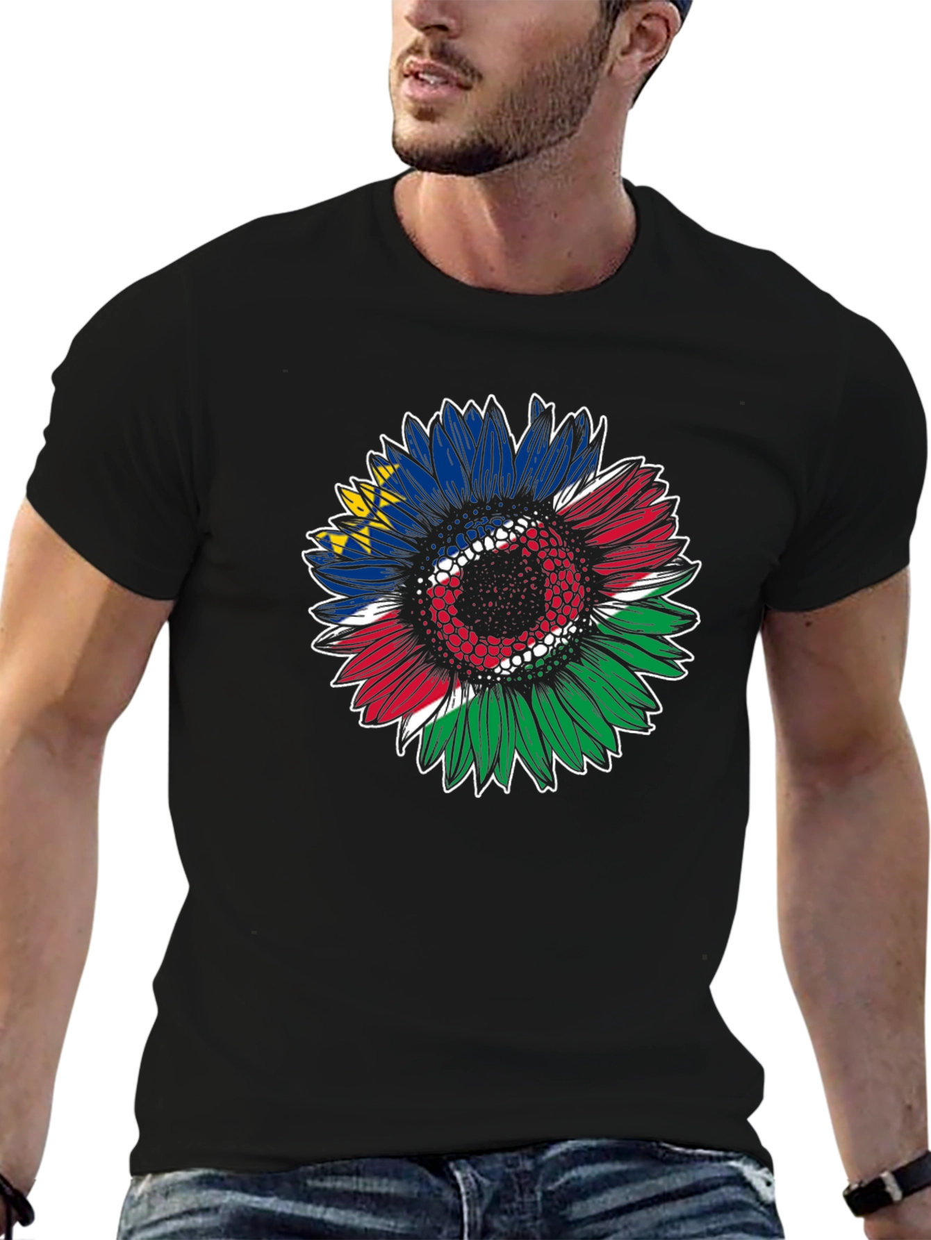 Namibia Flag Sunflower Graphic Tee