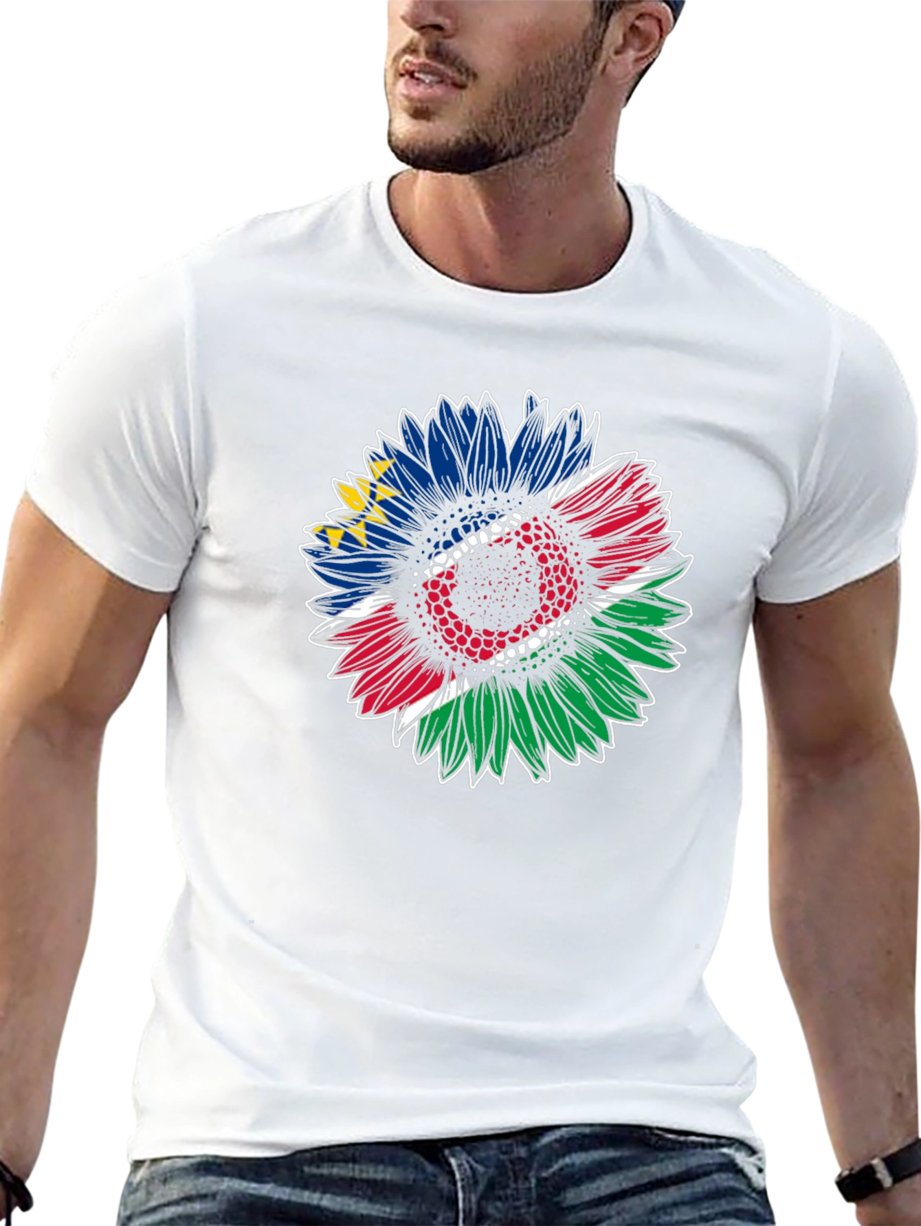 Namibia Flag Sunflower Graphic Tee